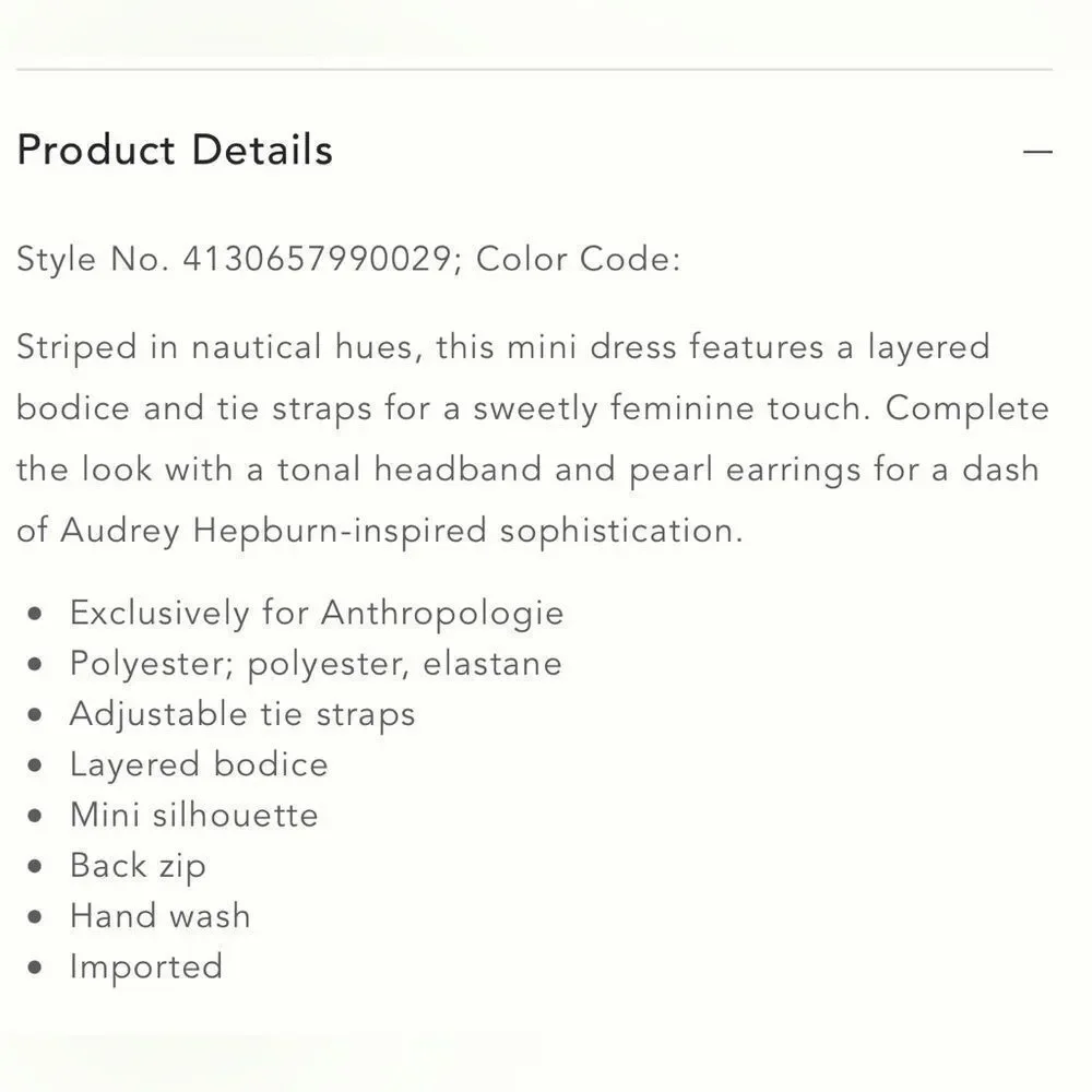 ANTHROPOLOGIE x Mare Dress Tie Shoulder Striped Dress Size LP • NEW WITH TAGS